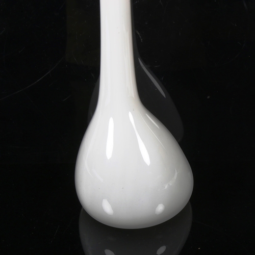 241 - Steven Newell, milk glass 'Dresser sketch' tall glass vase, height 56cm