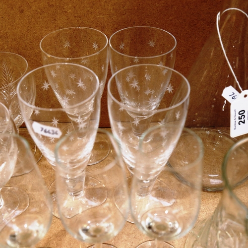 250 - Various drinking glasses, including Brandy balloons, white wine etc