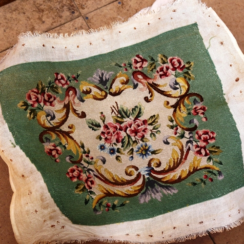 263 - An embroidered panel, silk textiles etc