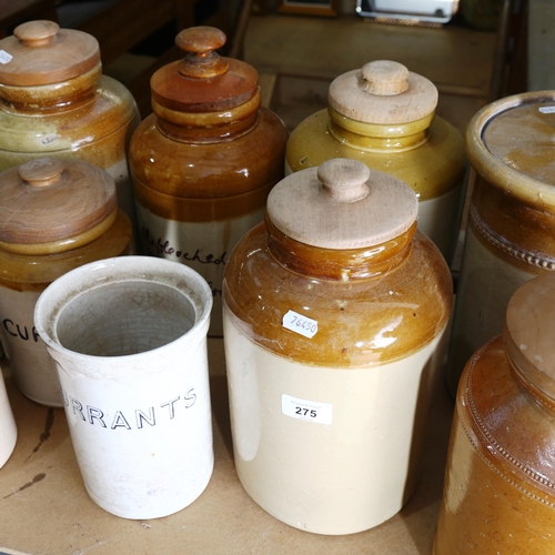 275 - A group of stoneware kitchen storage jars