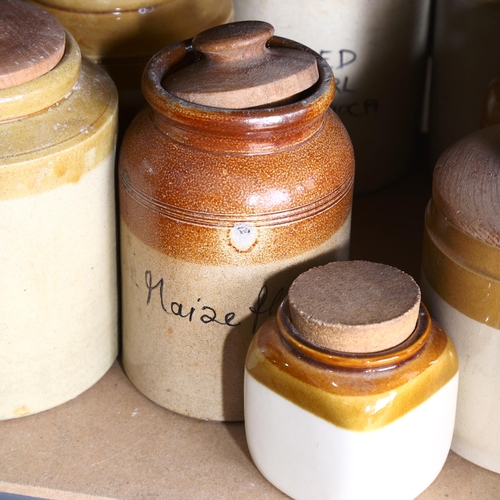 276 - A group of stoneware kitchen storage jars