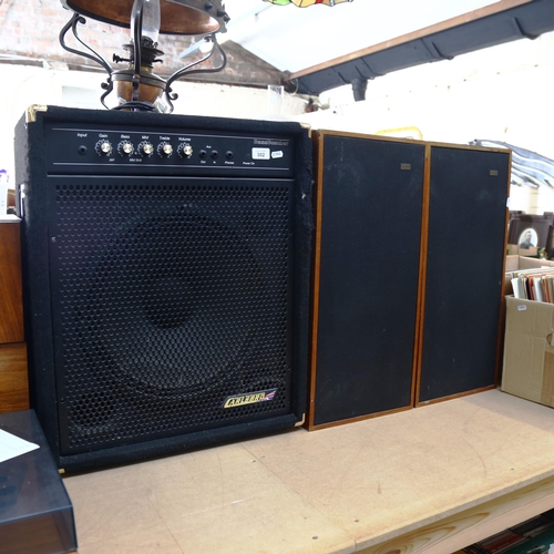 302 - Bass Bomber amplifier, and a pair of Spendor BC1 floor standing speakers (3)