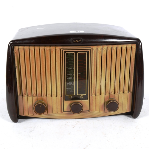 307 - A Vintage GEC BC5244 Bakelite valve radio,