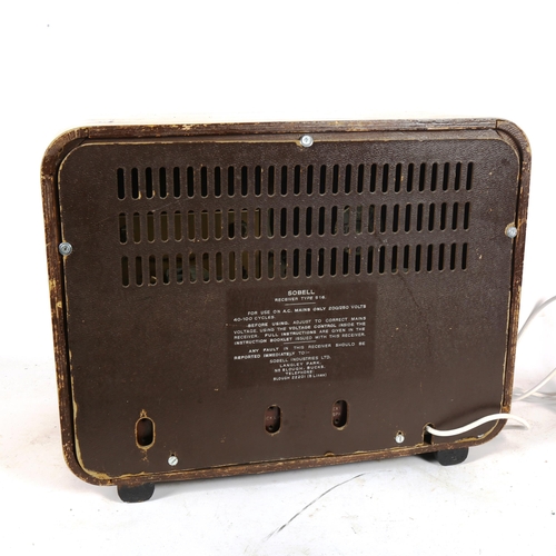 308 - A Vintage teak-cased Sobell 516 valve radio