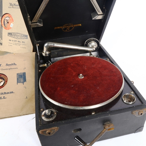 333 - A Vintage Columbia portable gramophone, and various LPs