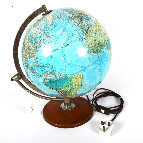 340 - A Danish Scan-Globe A/S illuminated terrestrial globe, circa 1976, diameter 32cm