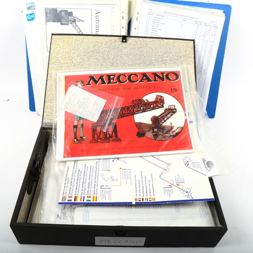 355 - Various Vintage Meccano instruction manuals, stock sheets etc