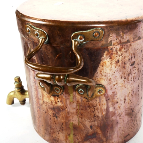 394 - A 19th century copper and brass kitchen dispenser urn, height 26cm