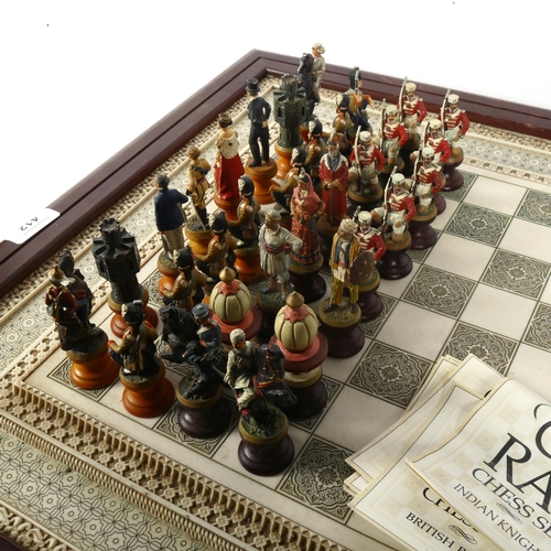 412 - Franklin Mint Raj chess set and board