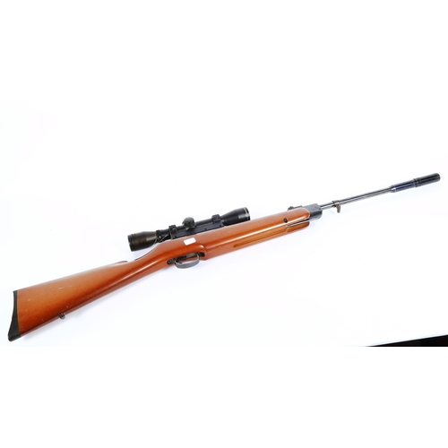 96 - A Beeman model C1 .22 calibre air rifle, with Hawke Sport HD 4x32 telescopic scope and Whisperer sil... 