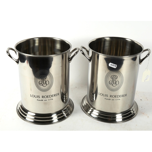 432 - A pair of Champagne buckets, inscribed Louis Roederer, height 25cm