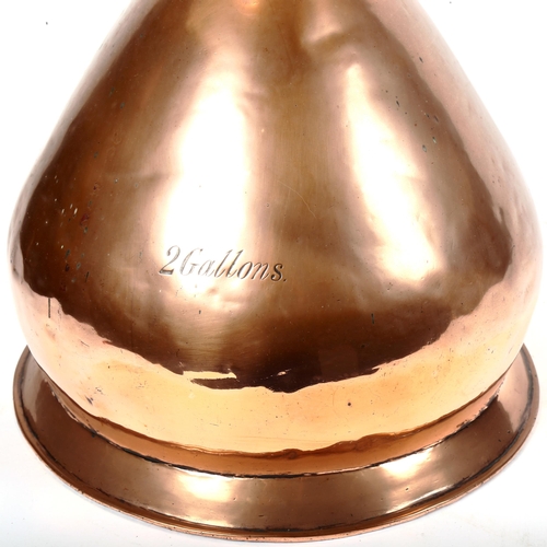 492 - A 19th century copper 2 gallon measure