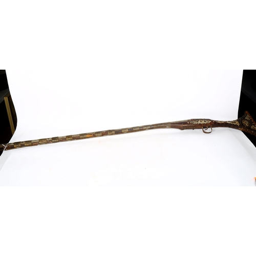 530 - A Turkish Camel rifle, length 158cm