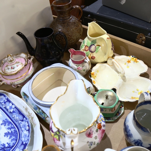 543 - Decorative jugs, a sucrier, serving plates etc