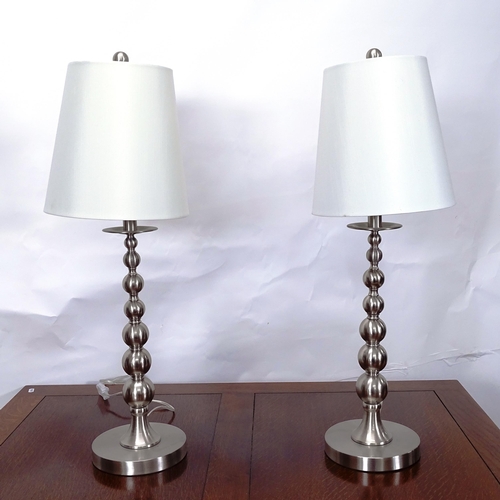 2065 - RALPH LAUREN -  a pair of aluminium-finish knot table lamps