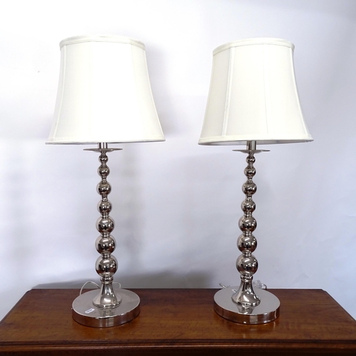 2072 - RALPH LAUREN - a pair of chrome-finish knot table lamps