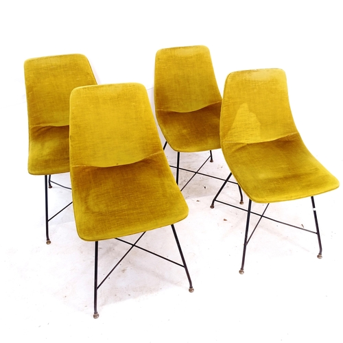 2269 - A set of 4 mid-century Aster chairs, by Augusto Bozzi for Fratelli Saporiti, with black steel legs o... 