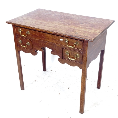 2300 - A 19th century oak lowboy writing desk, W84cm, H76cm, D51cm