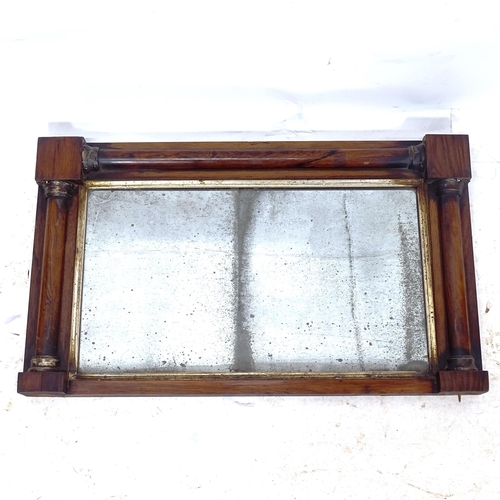 2326 - An Antique mahogany-framed over mantel mirror, the mirror showing extensive patina, W74cm, H44cm