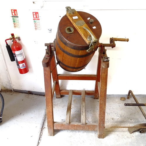 2680 - G LLEWELLIN & SON - Royal Prize Churn Works, a coopered oak butter churn on stand