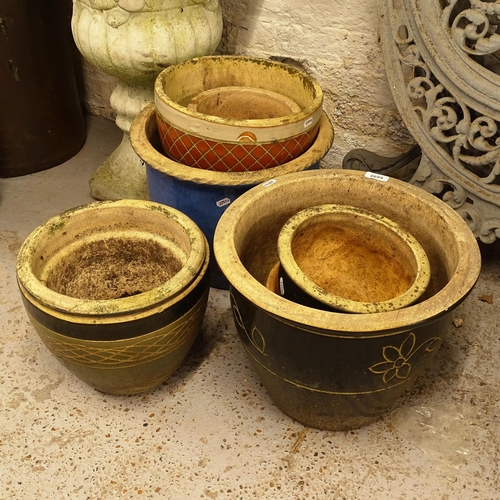 2699 - 8 various glazed garden pots