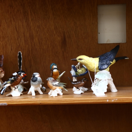 773 - A group of Goebels porcelain birds, tallest 14cm