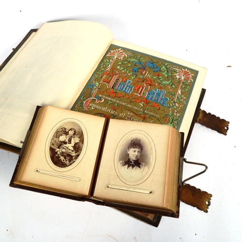 789 - Antique leather-bound illustrated family Bible, and a Victorian leather-bound photograph album