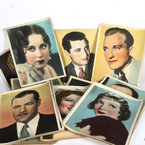 792 - Vintage coloured photographic prints of 1930s/40s  film stars, and book 