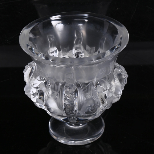 814 - LALIQUE - a moulded glass Dampierre pattern vase, engraved Lalique France, height 12cm (2 chips on t... 