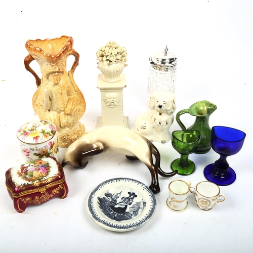 831 - Various ceramics, including Rye Pottery miniature jug, Brampton salt glaze stoneware vase etc