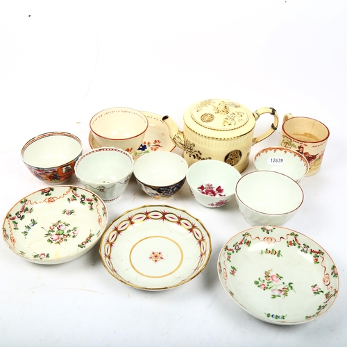 833 - Chinese export porcelain, motto tea cup etc