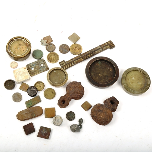 834 - Various Antique weights, including Tribal gold weight, tobacco weights etc (boxful)