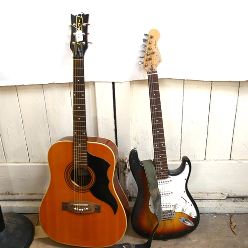 852 - An Eko 6-string acoustic guitar, and a Cruiser by Crafter electric guitar (2)