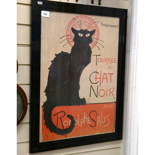 856 - A Tournee Du Chat Noir reprinted poster, framed, overall 78cm x 59cm