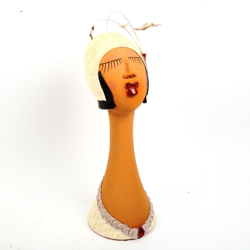 869 - A Brid Lyons Crazy Ladies Collection pottery sculpture, 1920s cream, signed, height 31cm