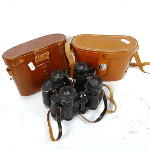 886 - 2 pairs of 8x30 binoculars, including Ajax and Dollond, both leather-cased (2)