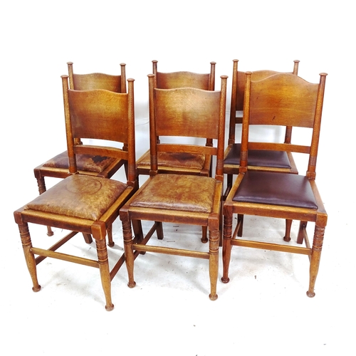 2137 - A set of 6 William Birch Arts and Crafts side chairs, with drop-in seats