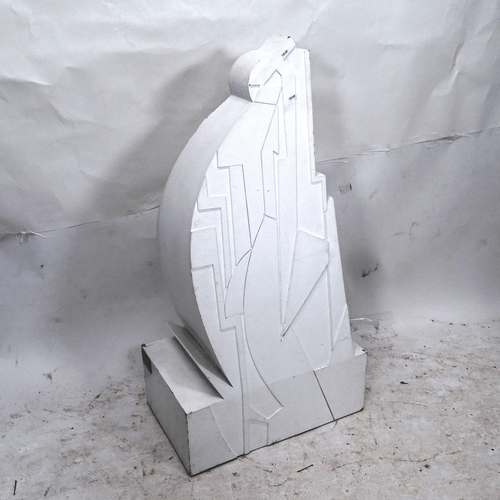 2150 - ATKINSON - a large Vortacist hollow abstract sculpture finished in white, H106cm