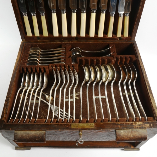 1005 - MAPPIN & WEBB - a suite of silver plated cutlery for 6 people, including fish servers and carvers, i... 