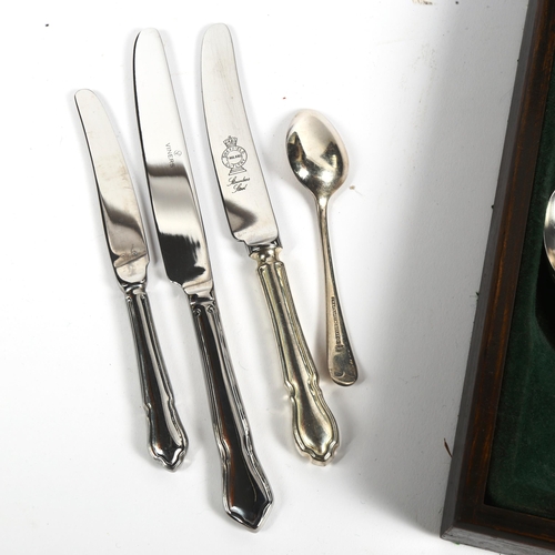 1009 - 70 pieces of silver plated cutlery, mostly Viners, in fitted oak case