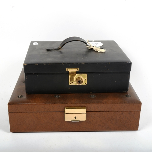 1029 - 2 fitted jewellery boxes (both empty)