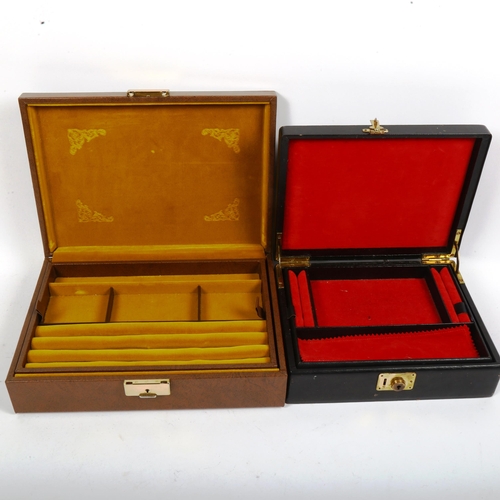 1029 - 2 fitted jewellery boxes (both empty)