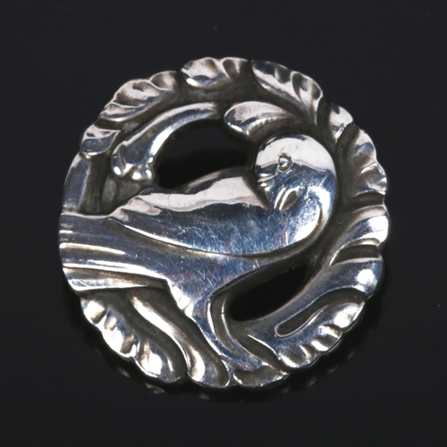 1089 - GEORG JENSEN - a sterling silver dove brooch, model no. 191