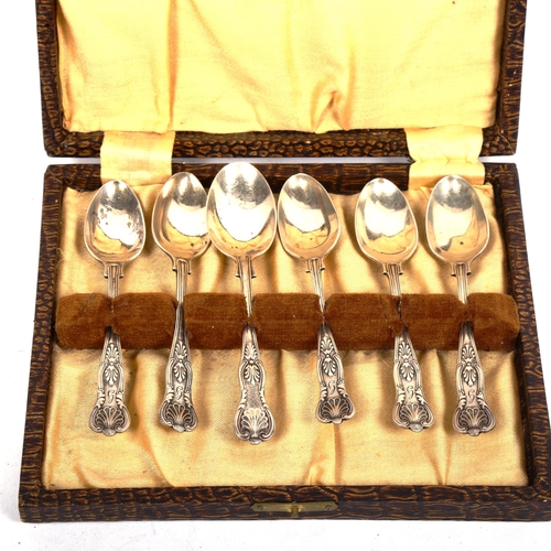 1108 - 6 silver King's pattern teaspoons