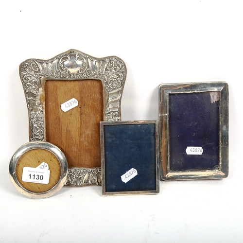 1130 - 4 various silver-fronted photo frames