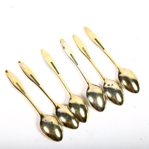 1133 - FRIGASE - a set of 6 sterling silver and coloured enamel coffee spoons