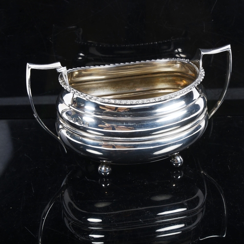 1154 - A George V silver 2-handled sugar bowl, Sheffield 1923, 8oz