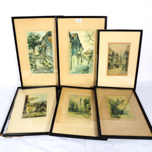 1517 - 6 coloured prints, all framed (6)