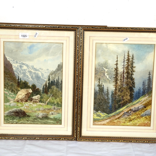 1525 - Various watercolours and prints, mostly landscapes, all framed (4)