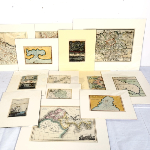 1533 - Various hand coloured maps, 1668-1850, all mounted (13)